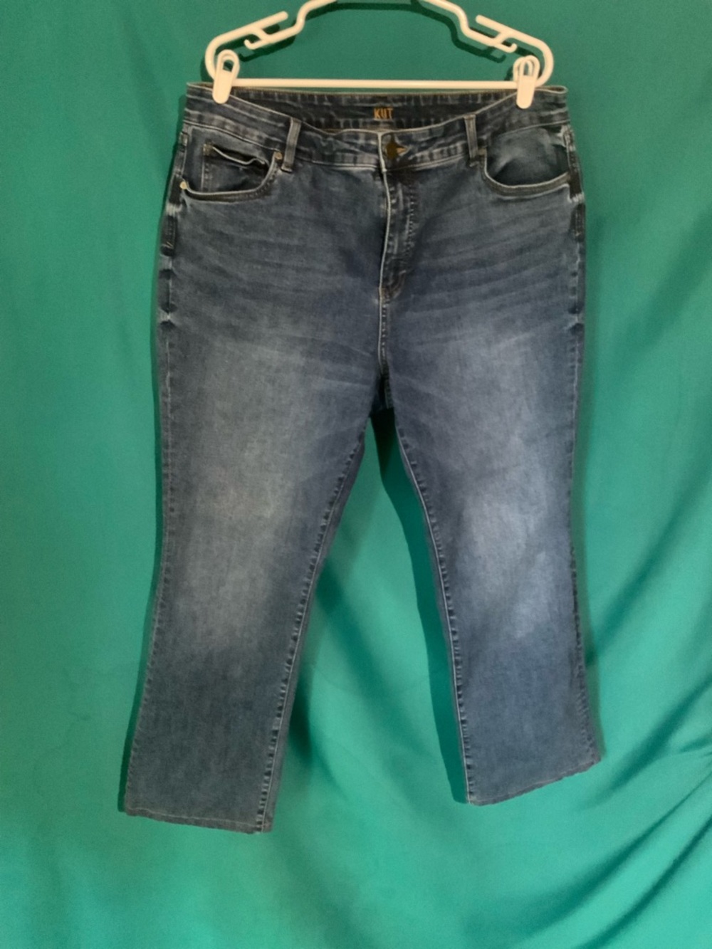 Kut from the Kloth Washed Blue Fab Ab Baby Bootcut Ankle Jeans, NWOT